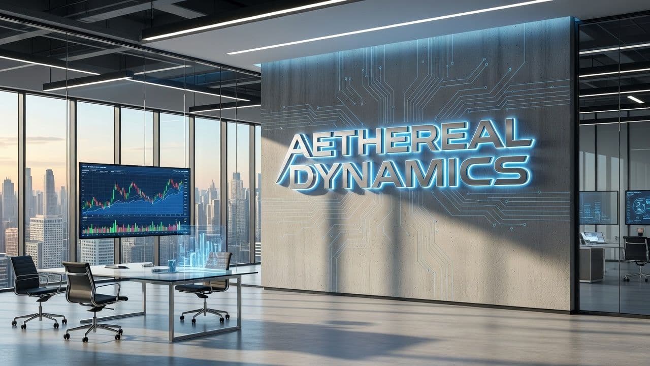 AI-generated 4K wallpaper showcasing a modern corporate office with a branded company logo display, designed for business desktops, company laptops, presentations, and brand-consistent workplace backgrounds.