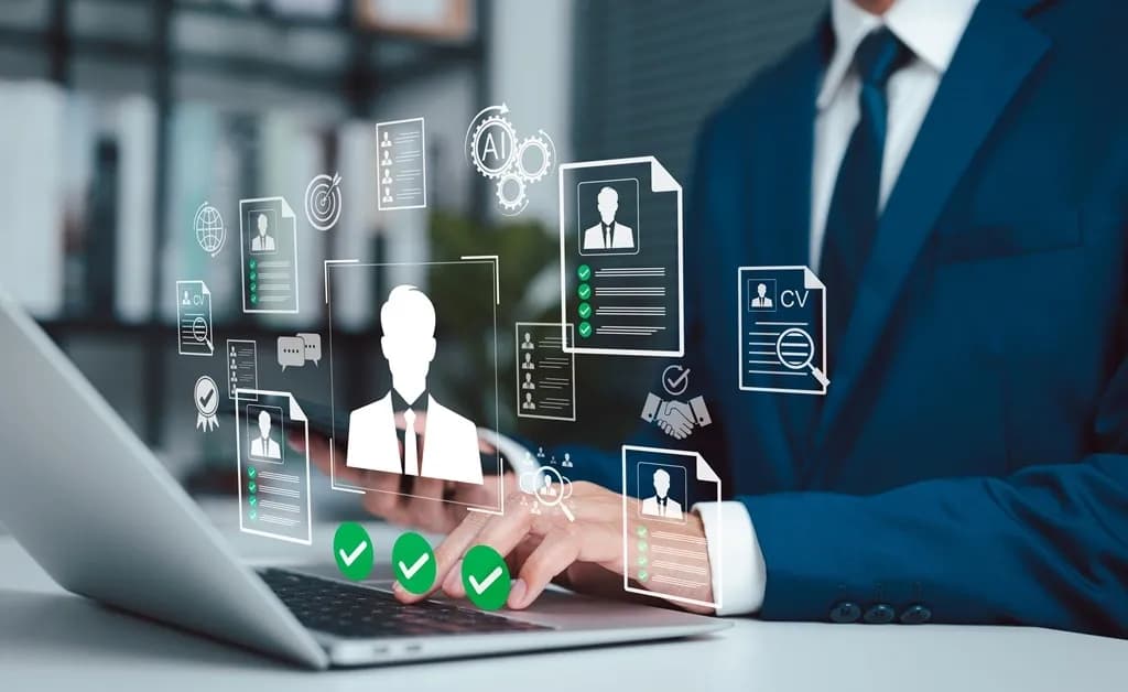 Professional using AI-powered resume screening and ATS optimization tools to improve resumes, cover letters, and job applications with ChatGPT prompts.