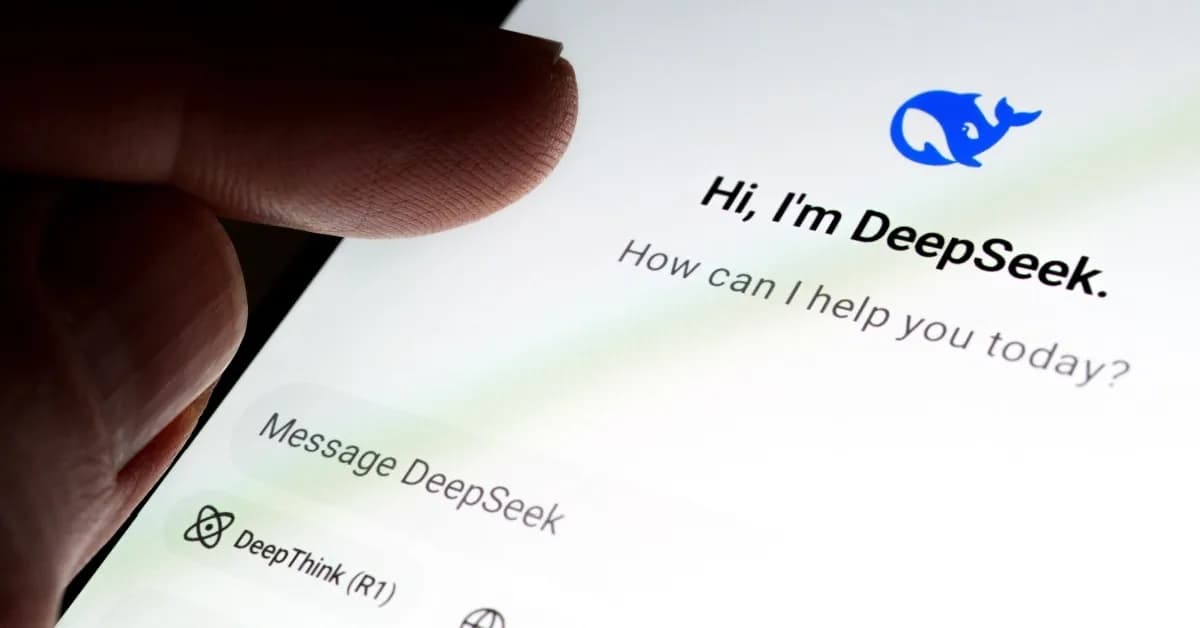DeepSeek AI chatbot interface on mobile showing conversational AI assistant