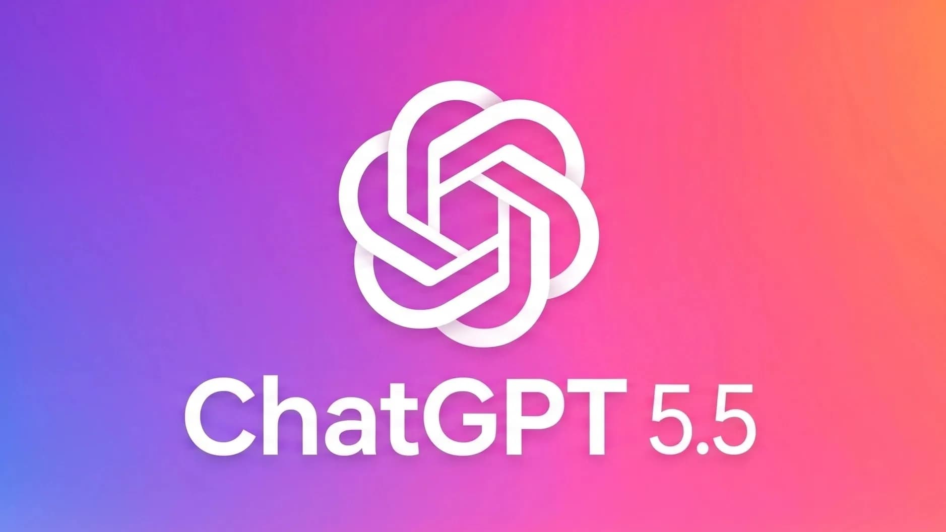 The image features a colorful gradient background with the white logo of ChatGPT 5.5 prominently displayed, along with the text "ChatGPT 5.5" beneath it.