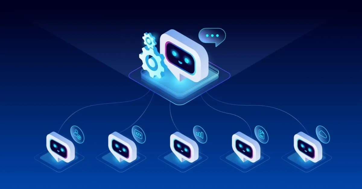 AI chatbot network architecture connecting multiple conversational AI agents