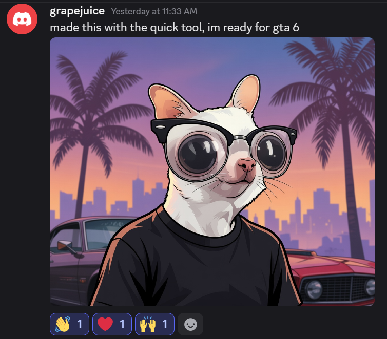 Discord message from a Lorka user sharing an image made with Lorka